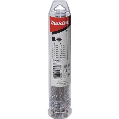 Makita B-49127 karbid set spiralnih svrdla za kamen 5 mm, 6 mm, 8 mm, 10 mm, 12 mm SDS-Plus 1 Set-0