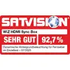 WiZ HDMI Sync Box dobiva od SATVISION ocjenu 'VRLO DOBRO' sa 92,7% za dinamičko pozadinsko osvjetljenje.