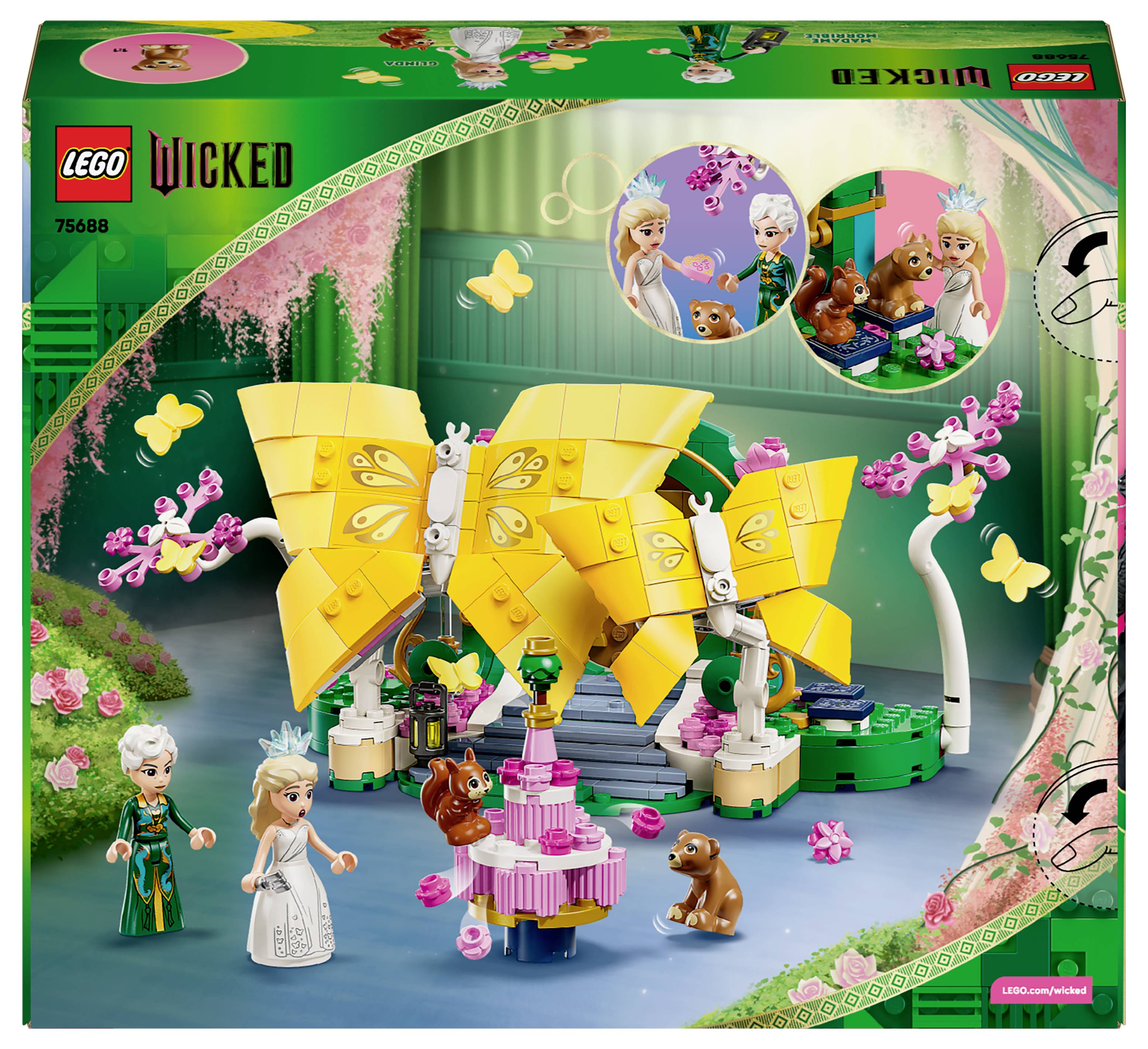 'Lego Zlobni' komplet za igru s motivom leptira, koji uključuje likove i životinje u šarenom vrtnom ambijentu.