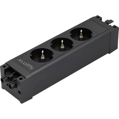 Sygonix SY-6872234 3-struki modularna utičnica bez prekidača crna-0