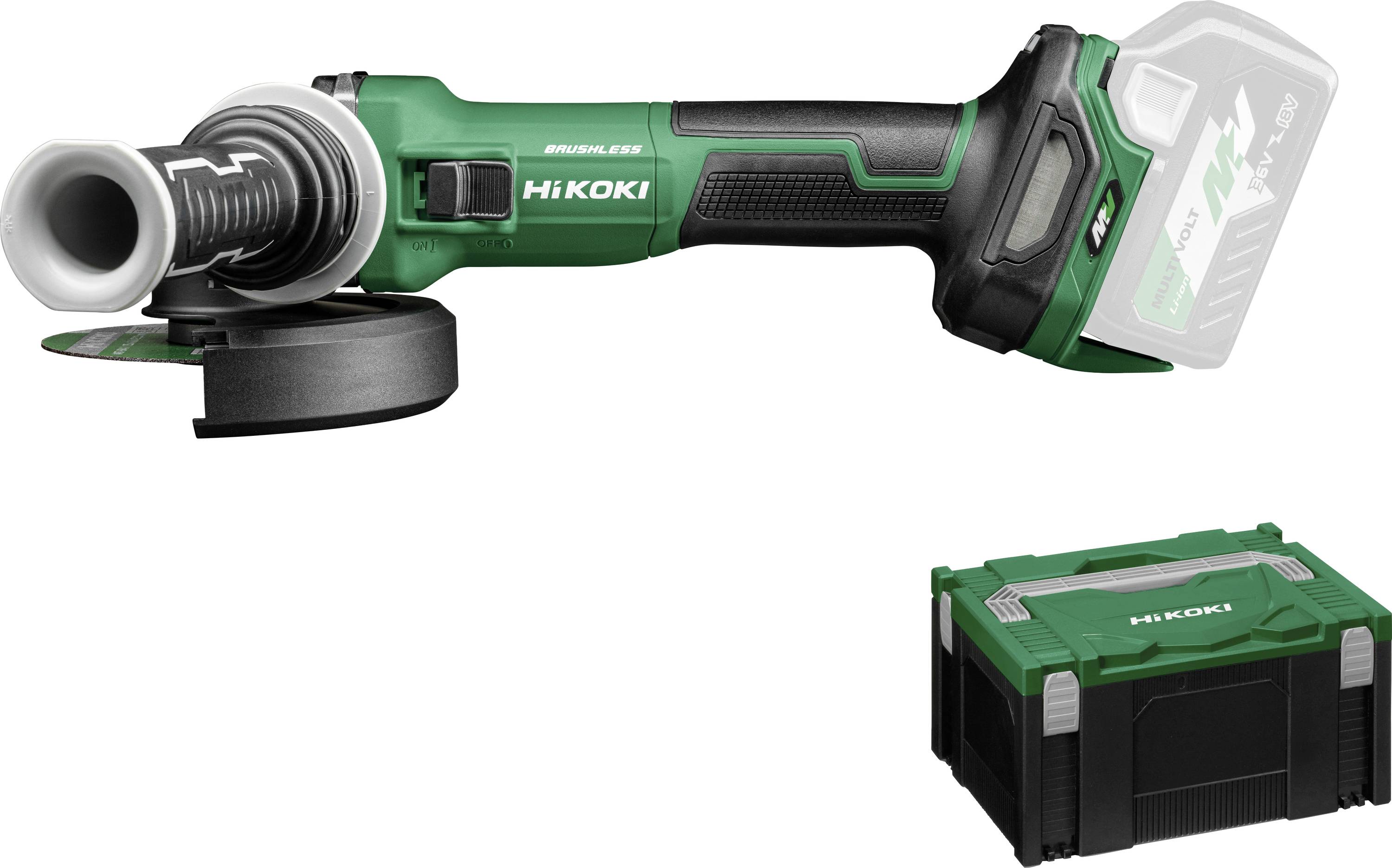 HiKOKI G3613DVEW2Z Vinkelslip batteridriven 125 mm exkl. batteri/laddare, inkl. v&auml;ska 1500 W