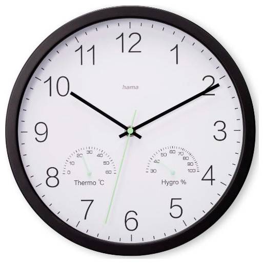 Hama 00185885 kvarčni zidni sat 30 cm x 30.00 mm x 30.00 mm x 4.00 mm crna-0