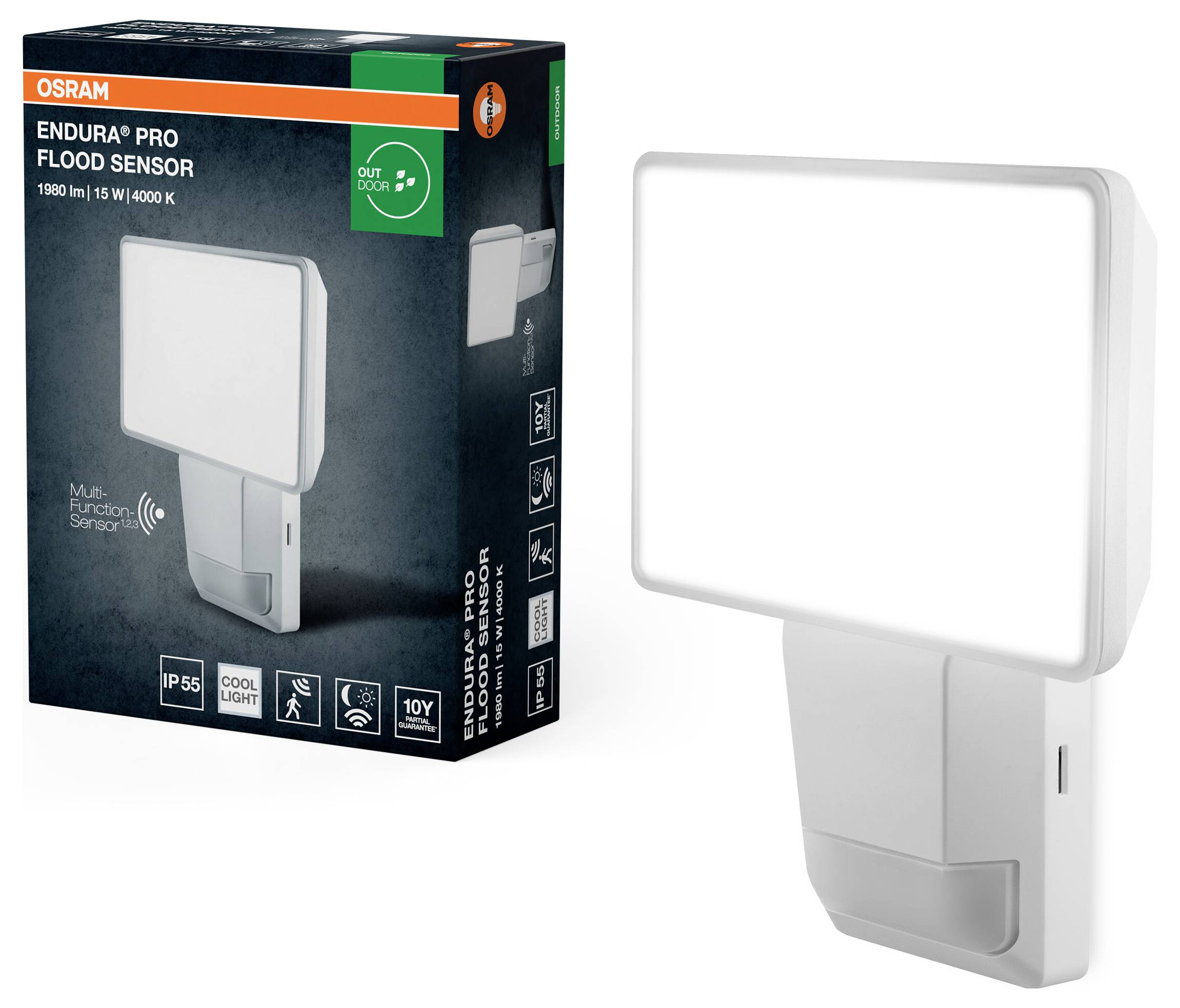 OSRAM HOMELIGHTING ENDURA PRO Flood Sensor 15W 4000K IP55 White 4099854451720 LED vanjsko zidno svjetlo LED 15 W bijela-1