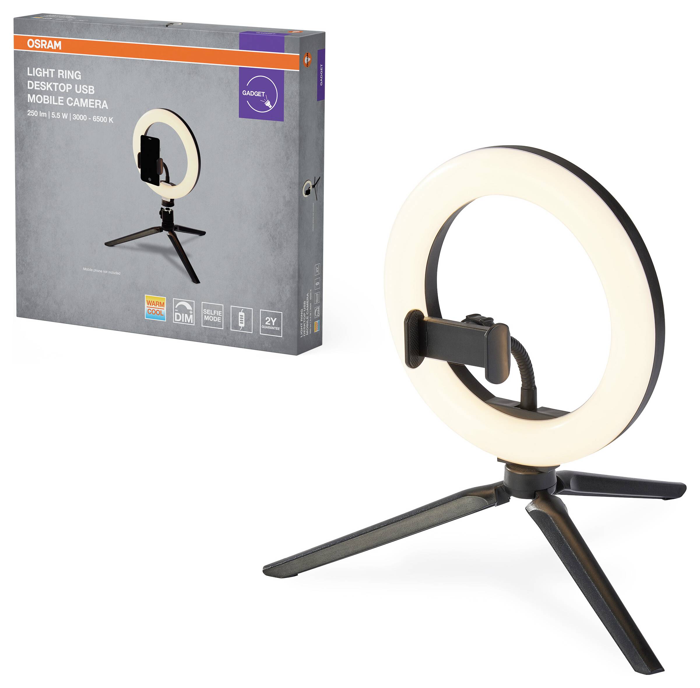 OSRAM HOMELIGHTING Linear LED Mobile Ring Desktop 4099854497612 LED prstenasto svjetlo 5.50 W crna-1