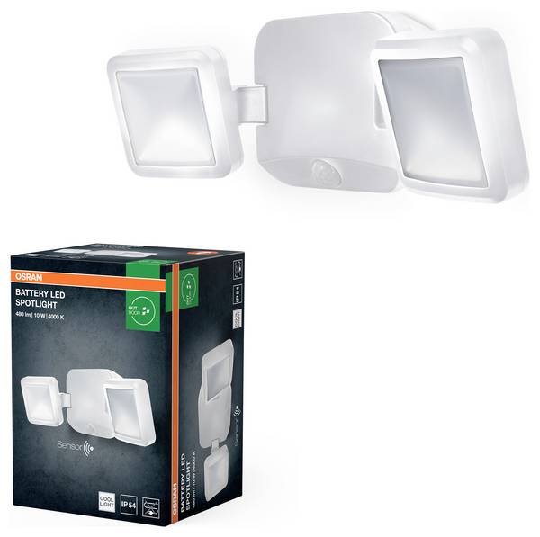 OSRAM HOMELIGHTING Battery LED Spotlight Sensor 10W 4000K IP54 White 4099854497513 vanjski reflektor  10 W