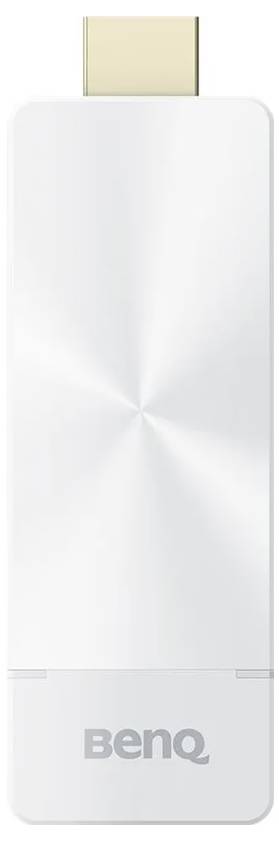 Bijeli BenQ HDMI adapter za bežično emitiranje s minimalističkim dizajnom.