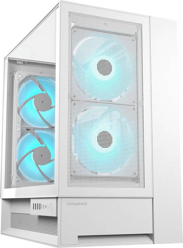 Cougar CGR-2WA3W-RGB midi-tower kućište za računala  bijela 2 predinstalirana ventilatora, bočni prozor, integrirana rasvjeta