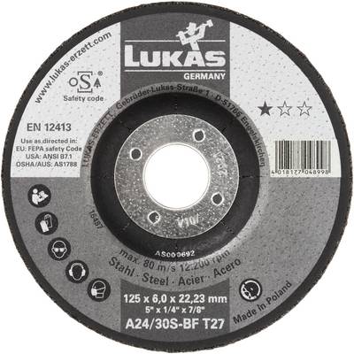 LUKAS-ERZETT AS000109V9802 T27 230x6,0x22,23 brusna ploča promjer 230 mm Promjer bušotine 22.23 mm nehrđajući čelik 10 S-0
