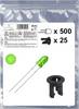 Quadrios 25O198 LED komplet zelena okrugli 3 mm 2500 mcd 20 mA 3.0 V