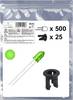 Quadrios 25O203 LED komplet zelena okrugli 5 mm 2500 mcd 20 mA 3.0 V