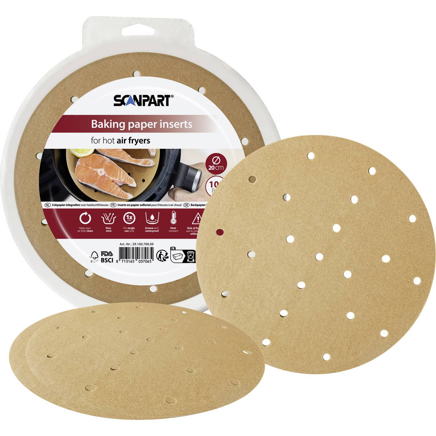 ScanPart 2910070009 Heteluchtfriteuspapier perf. Ø 20 cm.