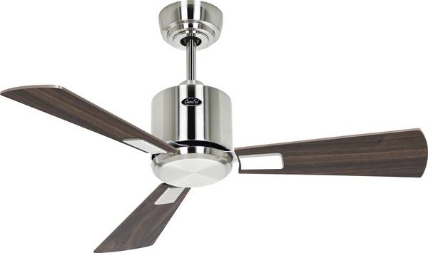 CasaFan ECO NEO III  92 BN-NB/KI WiFi Flügel Nussbaum/Kirsche stropni ventilator  12 W (Ø x V) 92 cm x 360 mm krom (brušeni) boja sa daljinskim upravljačem, odbrojavanje, zimski pogon, kontrolirano aplikacijom
