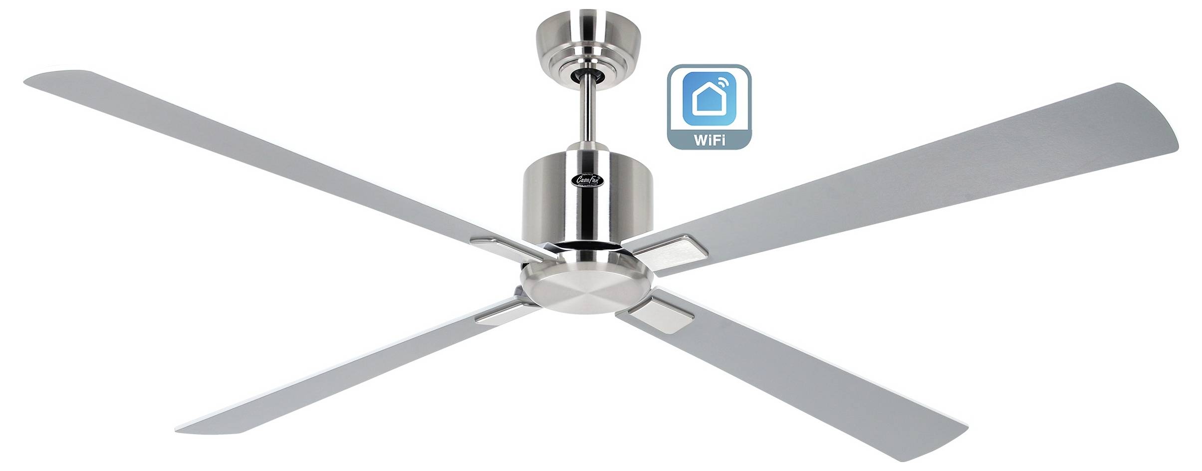 CasaFan ECO NEO III 152 BN-WE/LG WiFi Flügel Weiß/Lichtgrau stropni ventilator 27 W (Ø x V) 152 cm x 360 mm krom (brušen-1