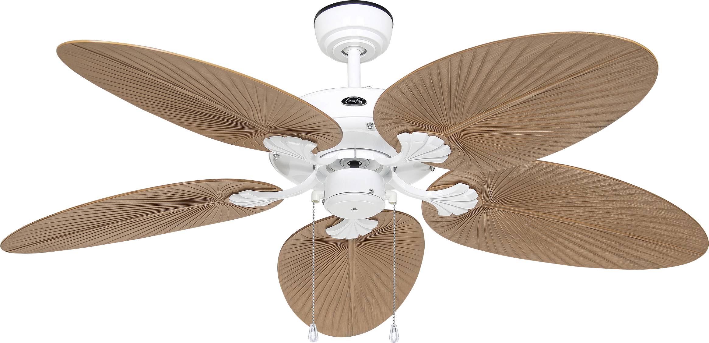 CasaFan CLASSIC OUTDOOR 132 WE-PR Flügel Kunststoff Palme/Rattan braun stropni ventilator 61 W (Ø x V) 132 cm x 375 mm b-0