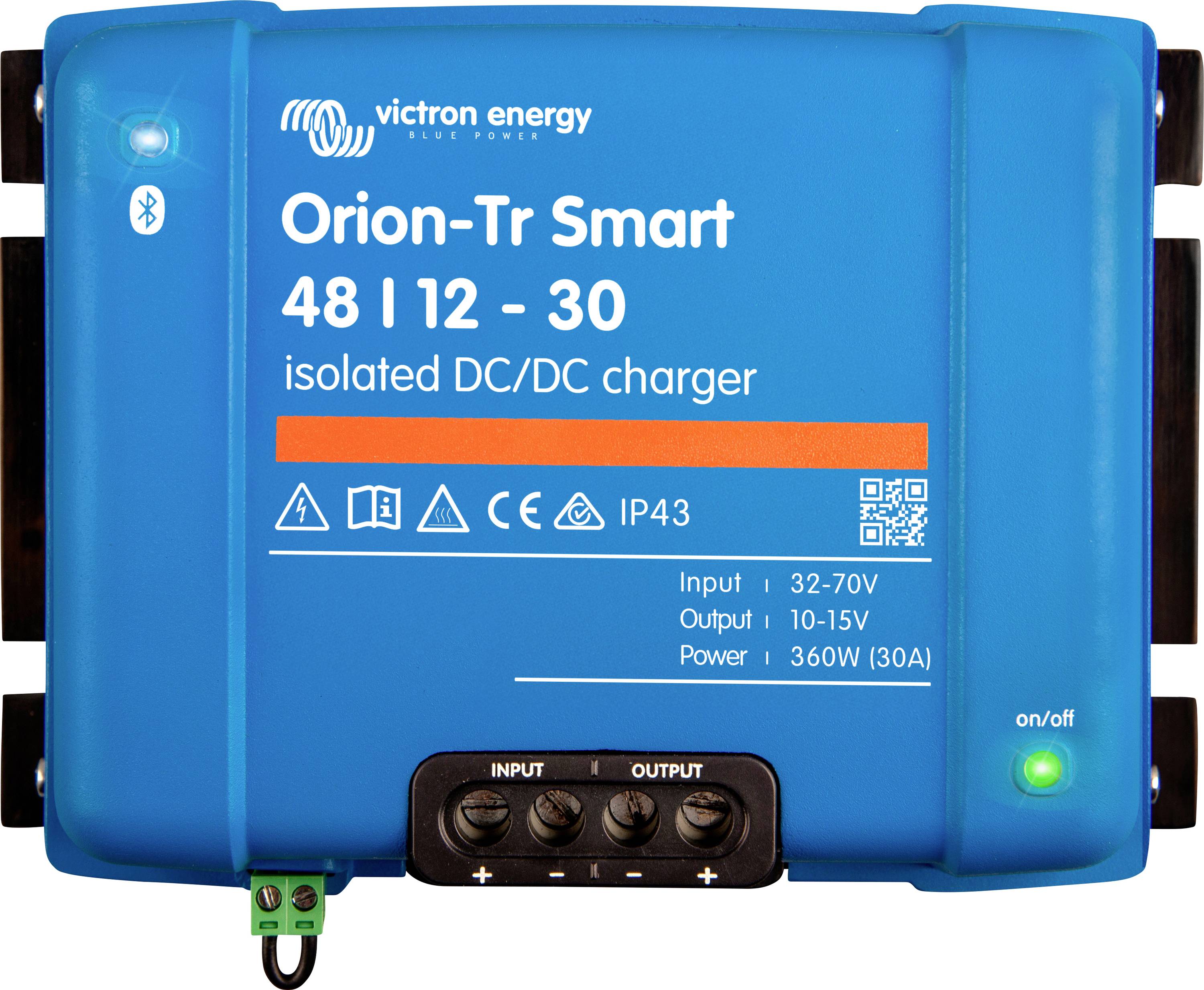 'Victron Energy Orion-Tr Smart 48 | 12 - 30 izolirani DC/DC punjač, ulaz: 32-70V, izlaz: 10-15V, snaga: 360W (30A), IP43.'