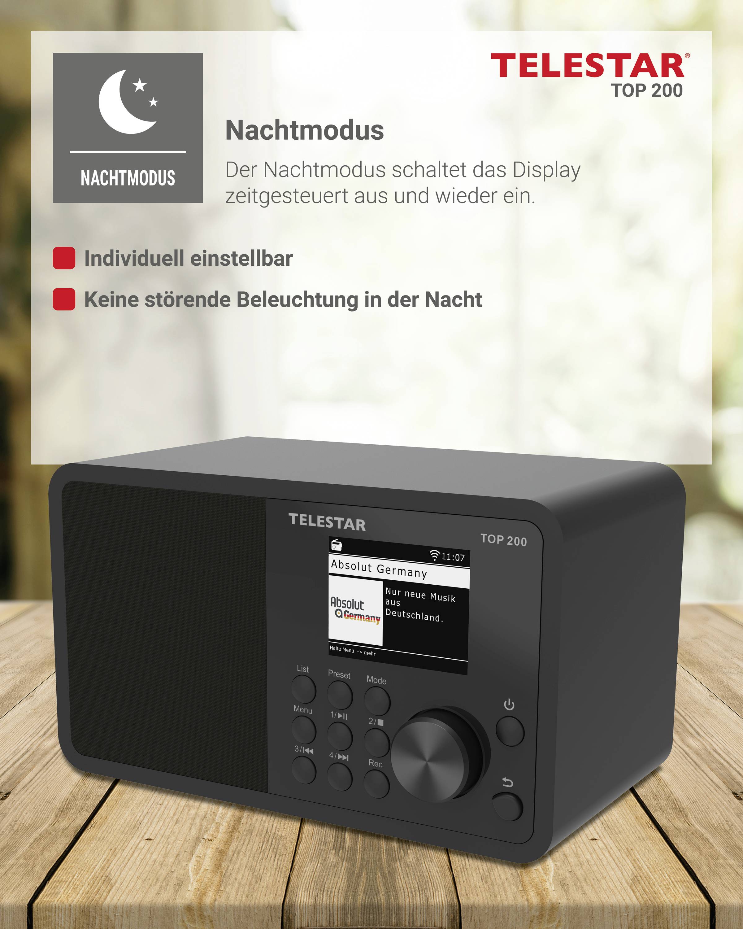 Telestar TOP 200 Schwarz internet prijenosni radio internet, DAB+ (1012), UKW (1014) crna-10
