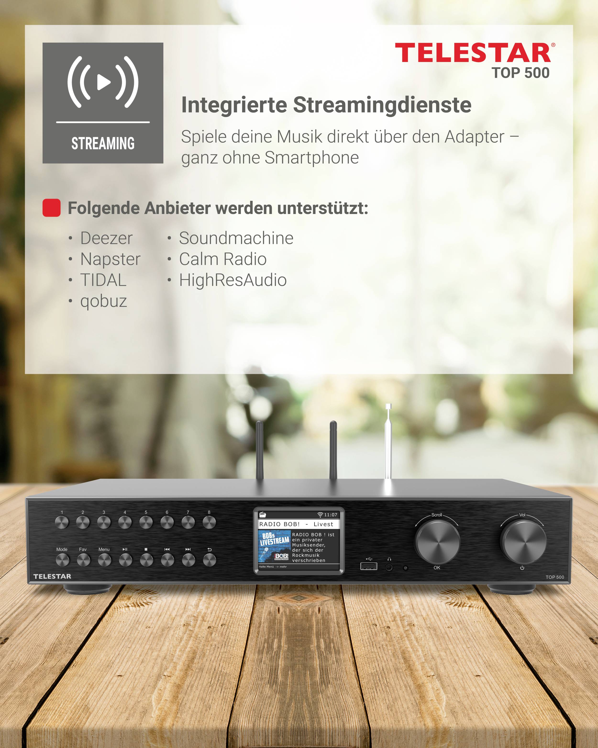 Telestar TOP 500 Schwarz HiFi - tuner crna-10
