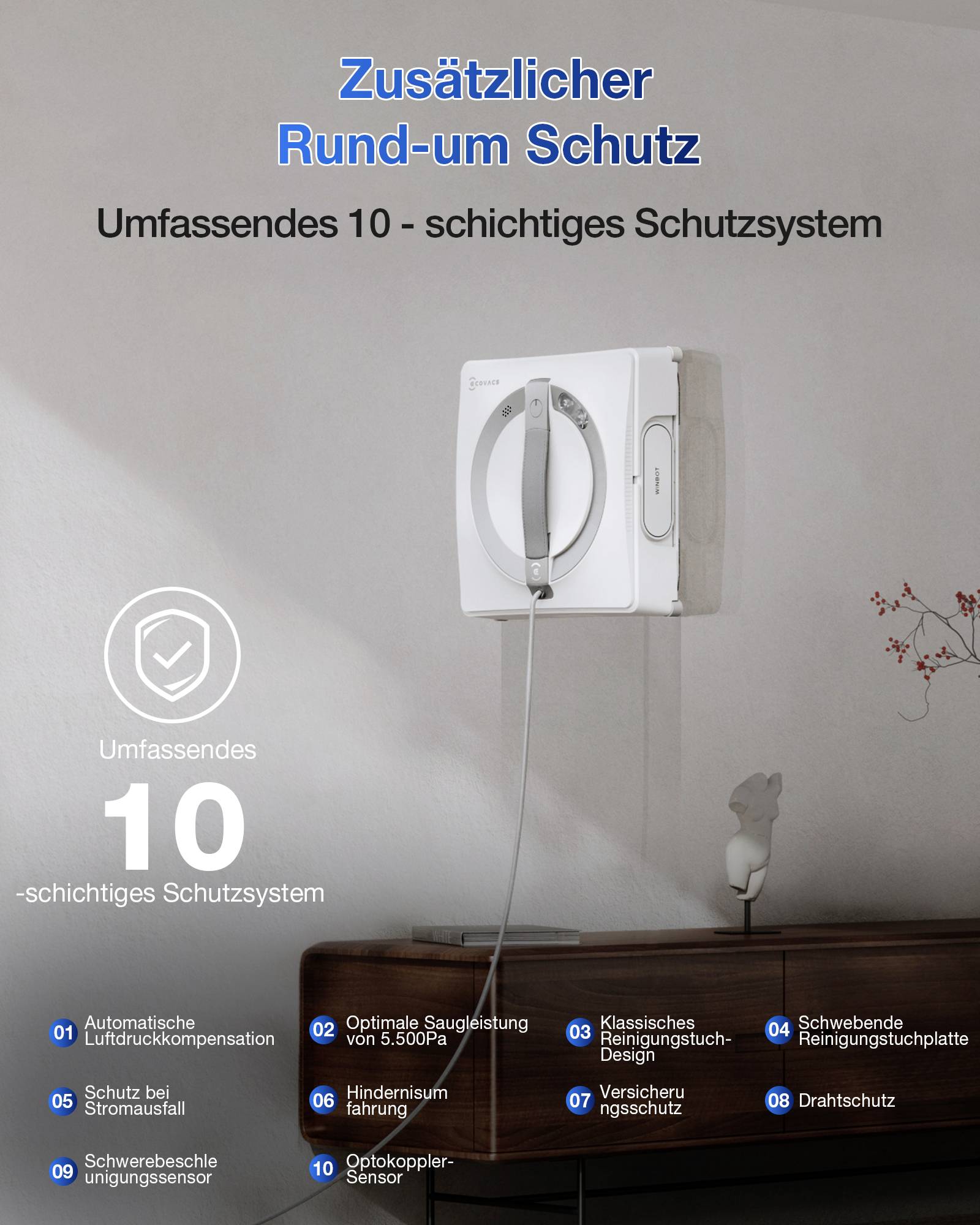 ECOVACS WINBOT W2 PRO robot za čišćenje prozora višebojna-12