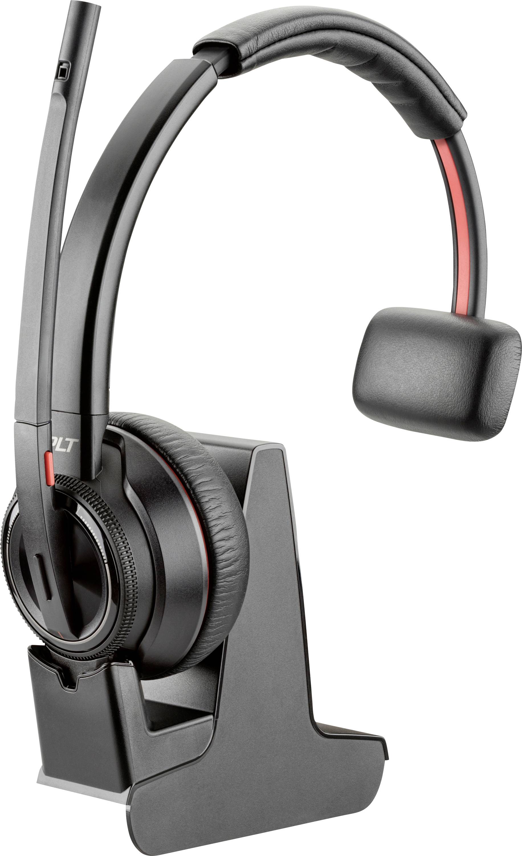 HP Poly Poly DECT Headset Savi 8210 UC monaural On Ear headset DECT, Kabel, Bluetooth, Draadloos Mono Zwart Noise Cancelling, Ruisonderdrukking (microfoon)