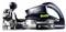 Festool DF 700 EQ električni alat, korišten za precizno spajanje drveta, s različitim postavnim gumbima i polugama, postavljen pod kutom za radni položaj.