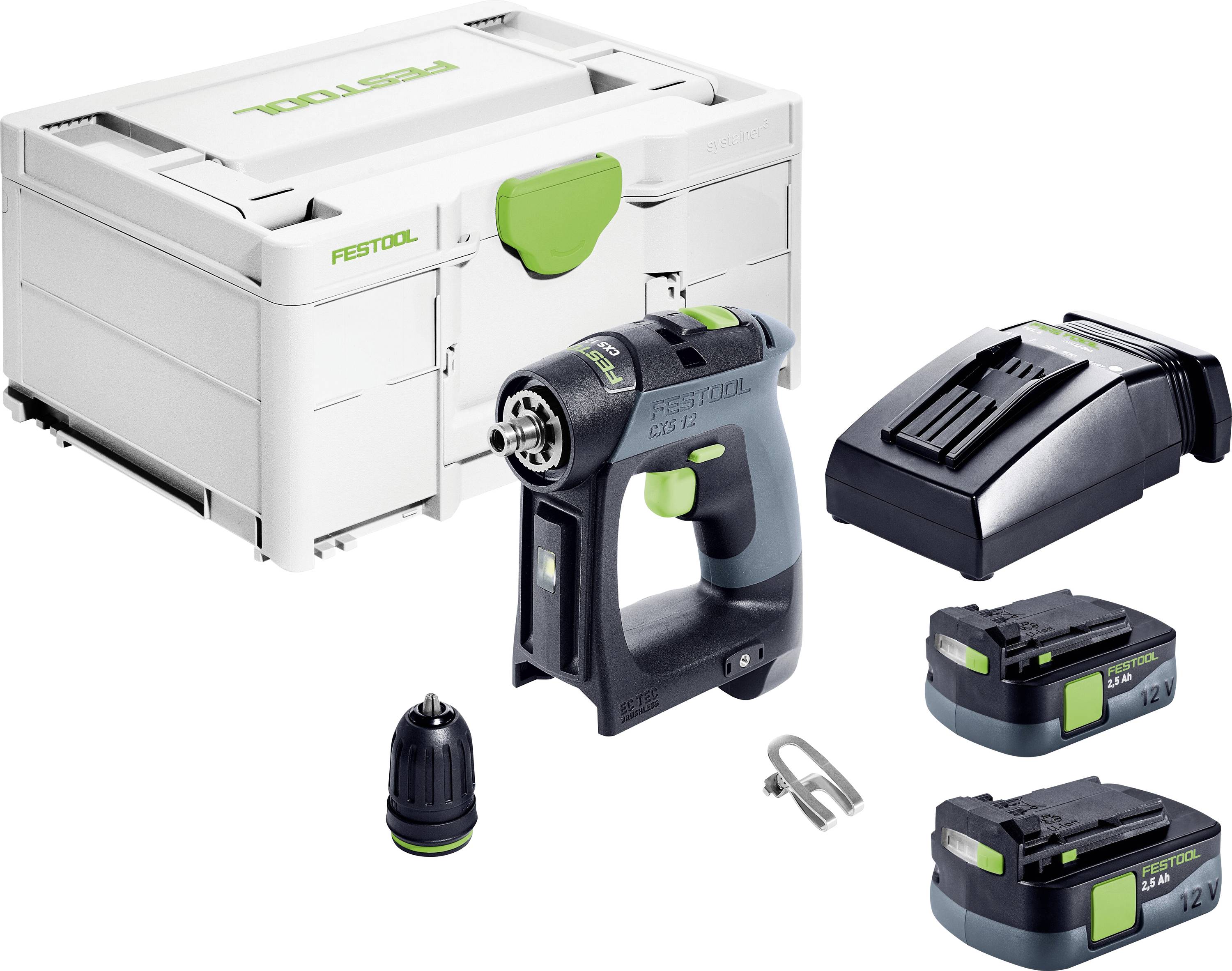 Festool CXS 12 2,5-Plus 576864 Borrskruvdragare batteri 10.80 V 2.50 Ah inkl. 1x batteri, inkl. laddare