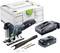Ubodni strojevi komplet 'Festool PSC 420' sa spremištem, punjačem, baterijom, listovima pile i priborom za stolarske radove.