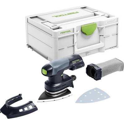 Festool set brusilice koja uključuje kompaktnu brusilicu, dodatne nastavke, brusni list i transportni kofer.
