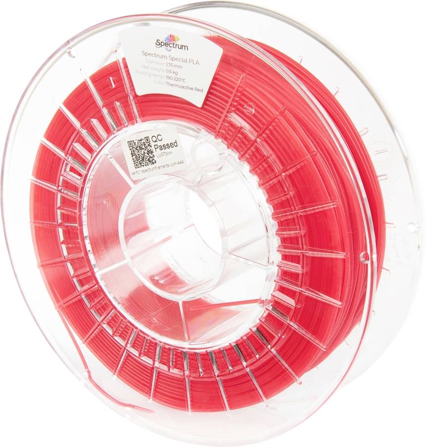 Spectrum Filaments 80171 PLA Thermoactive Filament PLA kunststof Kleurverandering, Niet-trekkend 1.75 mm 500 g Rood 1 stuk(s)