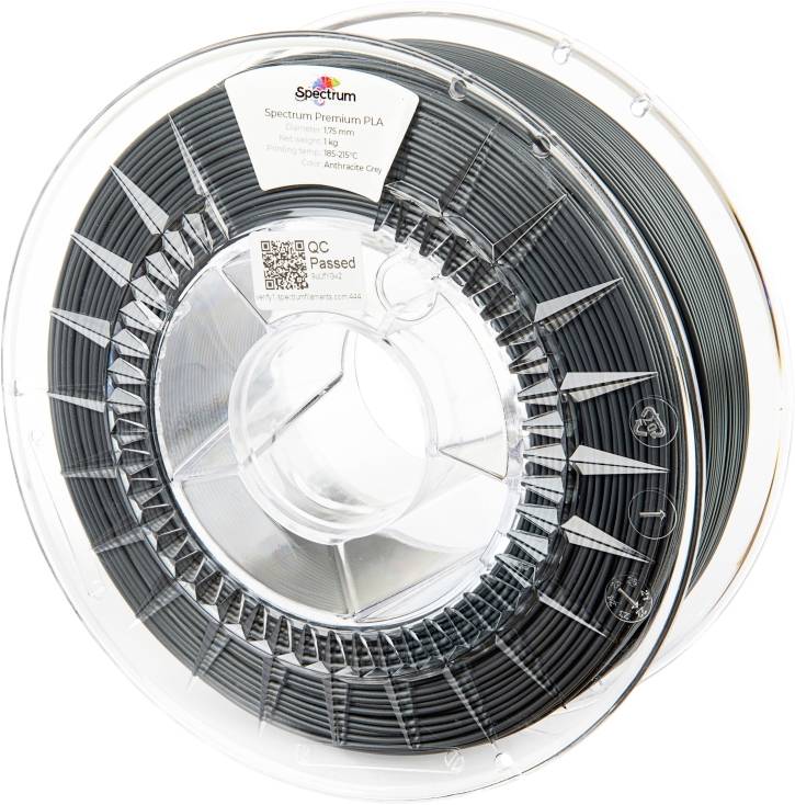 Spectrum Filaments 80690 PLA Premium Filament PLA kunststof Hoge treksterkte 1.75 mm 1000 g Anthracite Grey 1 stuk(s)