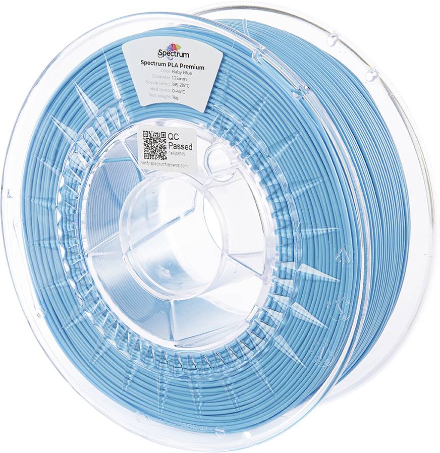 Spectrum Filaments 80847 PLA Premium Filament PLA kunststof Hoge treksterkte 1.75 mm 1000 g Baby Blue, Blauw 1 stuk(s)