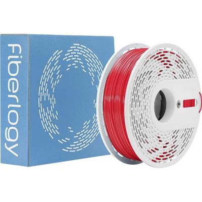 Tuljak crvene 3D tiskarske niti pokraj plave kutije označene natpisom 'Fiberlogy'.