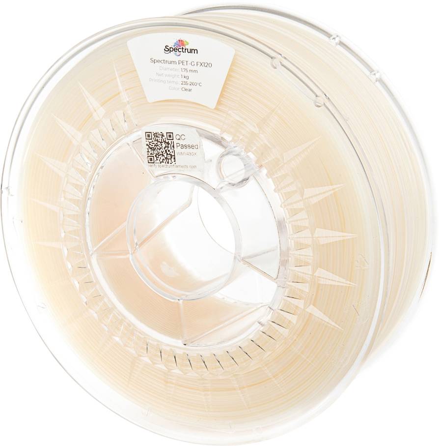 Spectrum Filaments 80415 PET-G FX120 Filament PETG Hittebestendig, Flexibel, Geurarm, Chemisch bestendig 1.75 mm 1000 g Naturel 1 stuk(s)