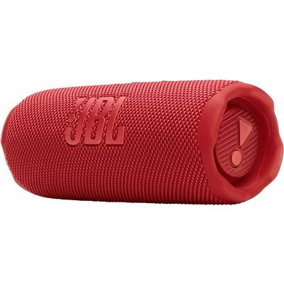 Crveni prijenosni Bluetooth zvučnik s teksturiranim vanjskim slojem i kontrolnim tipkama sa strane, dizajniran za bežično reproduciranje audio sadržaja.