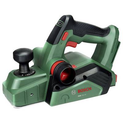 Zeleni i crni Boschov električni ručni blanjalica s crvenom regulacijskom gumbom i ergonomskom ručkom, korišten za izravnavanje drvenih površina.