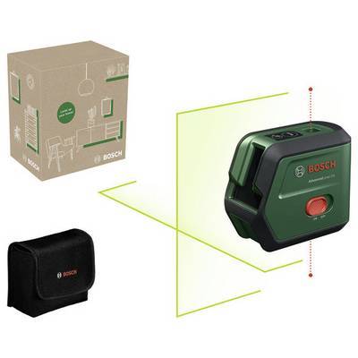 'Boschova laserska razina s projektiranjem zelenih linija. Uključuje ambalažu i zaštitni kofer.'