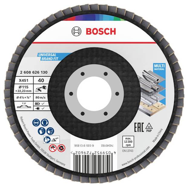 Bosch Accessories 2608626130 Lamellenschuurschijf Diameter 115 mm Korrelgrootte (num): 40 1 stuk(s)