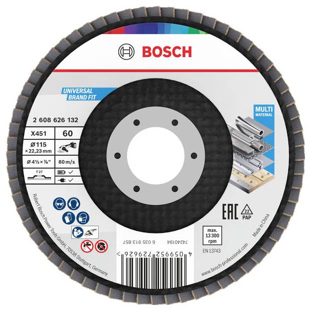 Bosch Accessories 2608626132 Lamellenschuurschijf Diameter 115 mm Korrelgrootte (num): 60 1 stuk(s)