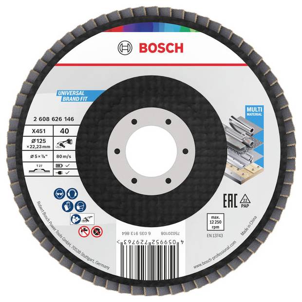Bosch Accessories 2608626146 Lamellenschuurschijf Diameter 125 mm Korrelgrootte (num): 40 1 stuk(s)