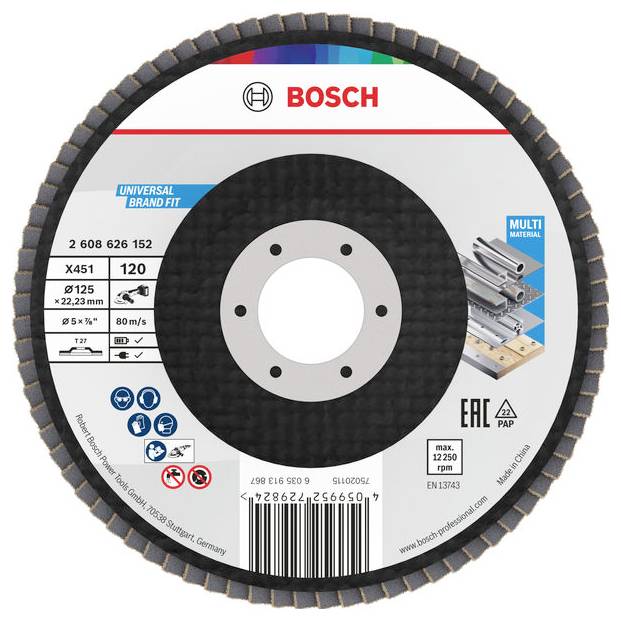 Bosch Accessories 2608626152 Lamellenschuurschijf Diameter 125 mm Korrelgrootte (num): 120 1 stuk(s)