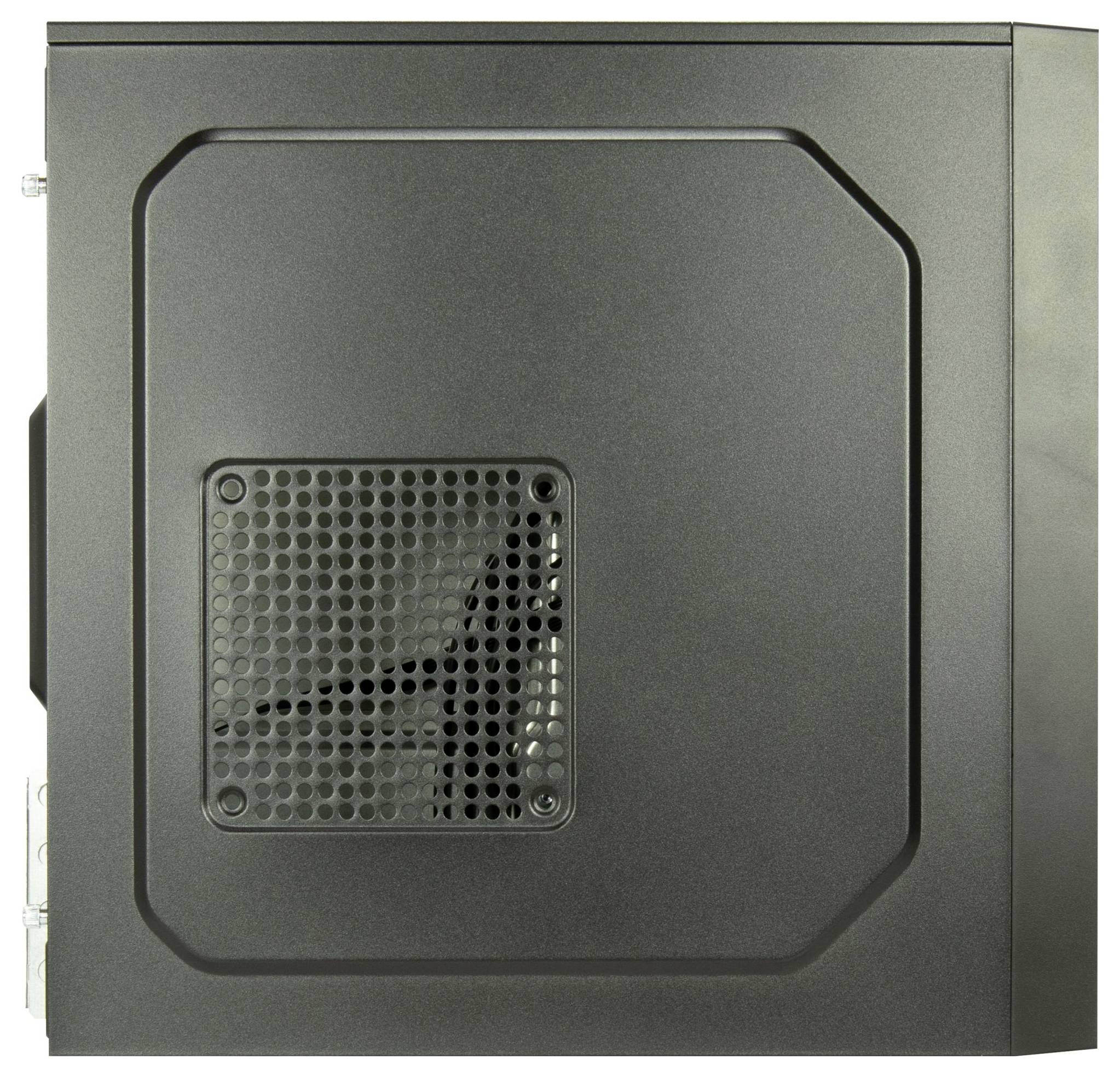 Crni bočni panel računala s ventilacijskom rešetkom.