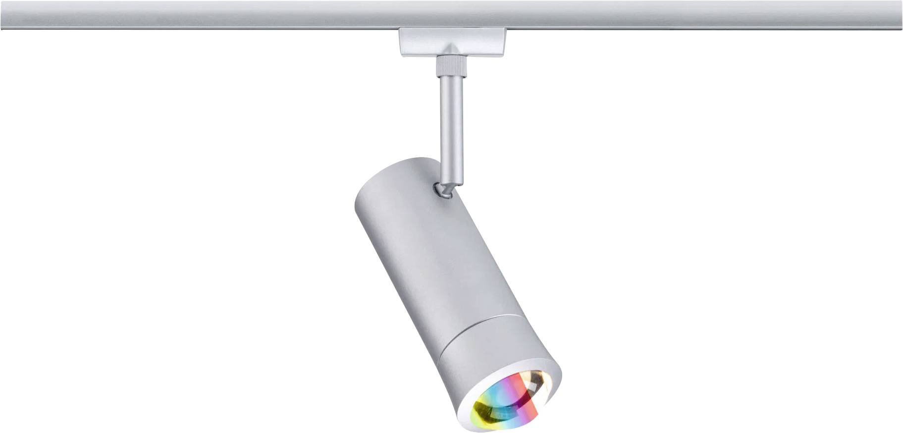 Stropni srebrni tračni reflektor s podesivim kutom i rainbow-obojenom lećom.