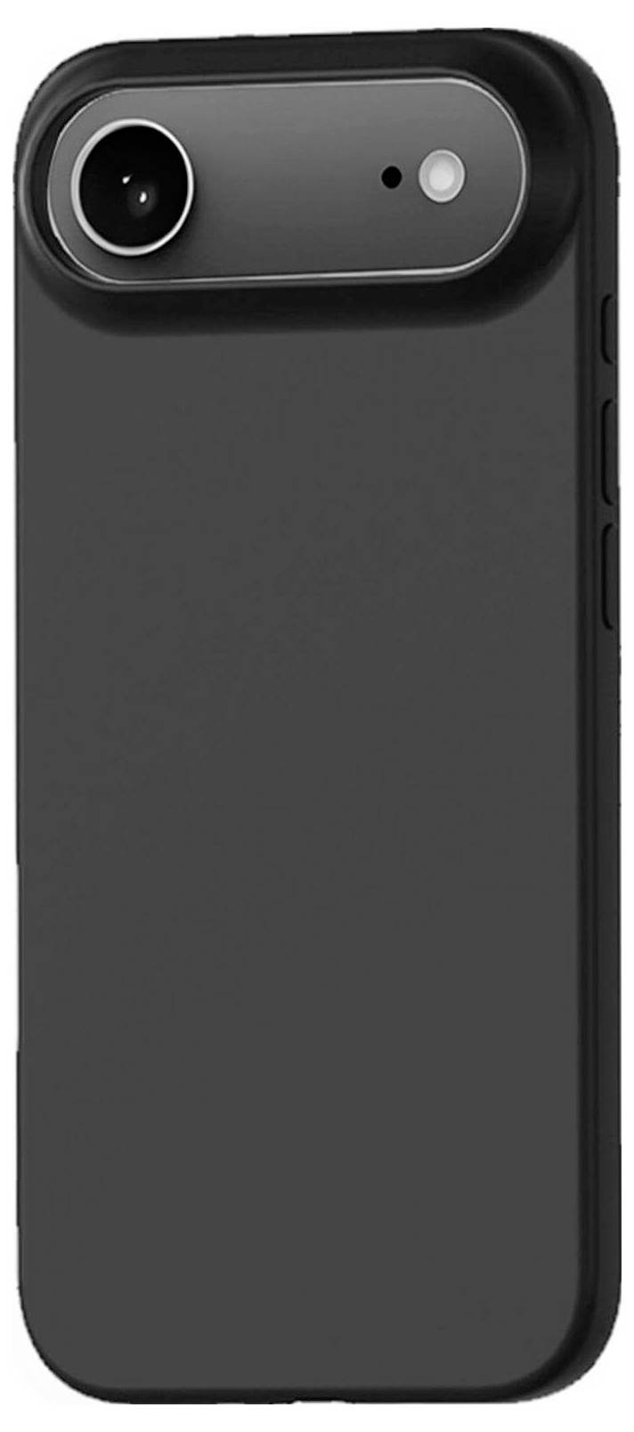 Crni smartphone etui sa istaknutim poklopcem kamere, koji ima otvore za objektiv i bljeskalicu na stražnjoj strani.