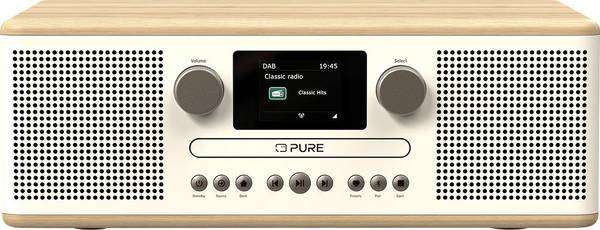 Pure Classic C-D6 Cotton White/Oak EU/UK CD radio DAB (1013), DAB+ (1012), FM    hrast, bijela