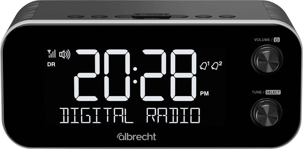 Albrecht DR 455 Wekkerradio DAB+, VHF (FM) Wekfunctie Zwart
