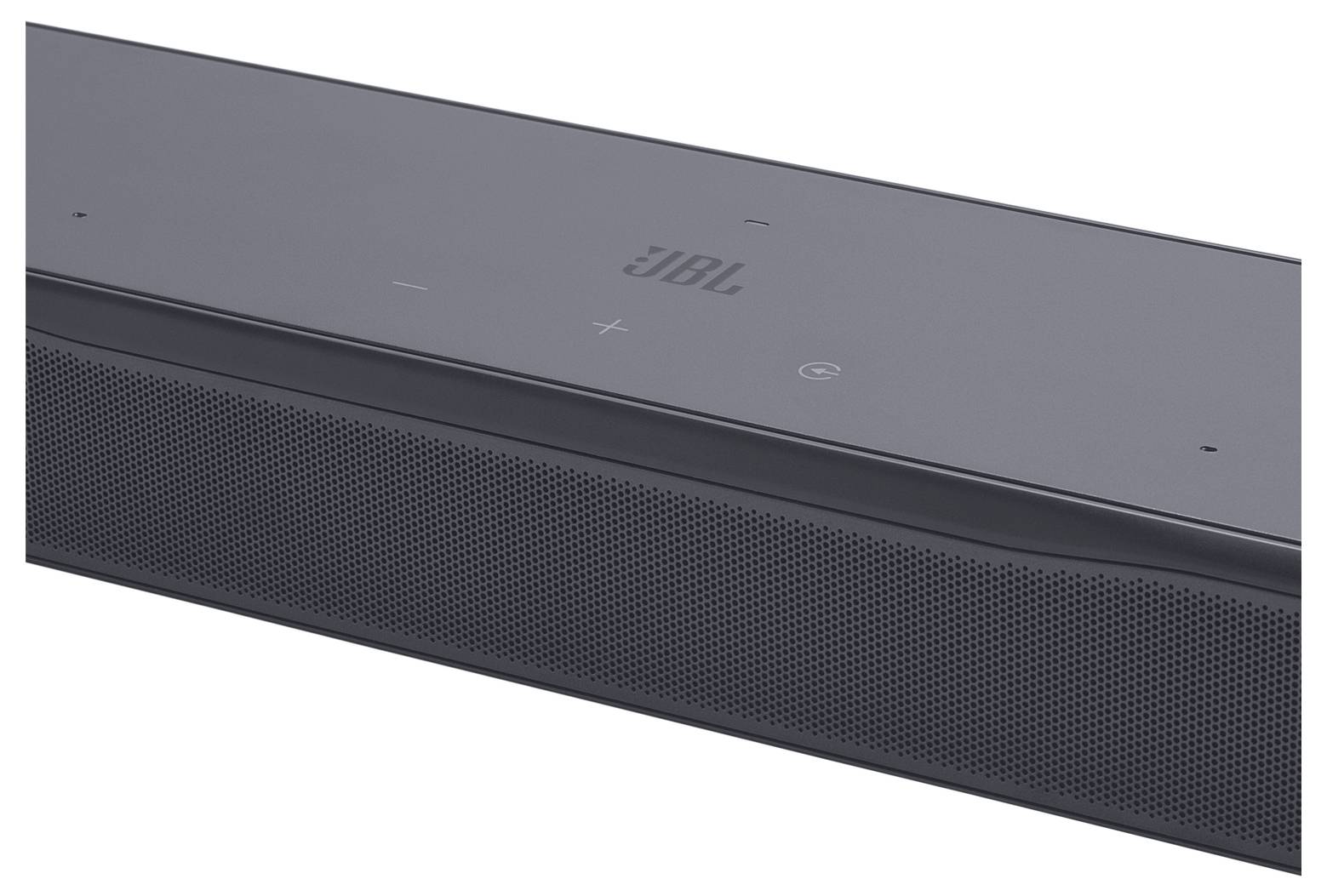 Elegantan crni JBL soundbar s dodirnim upravljačima za glasnoću, uključivanje i povezivanje, dizajniran za poboljšanje audio iskustva u kućnom okruženju.