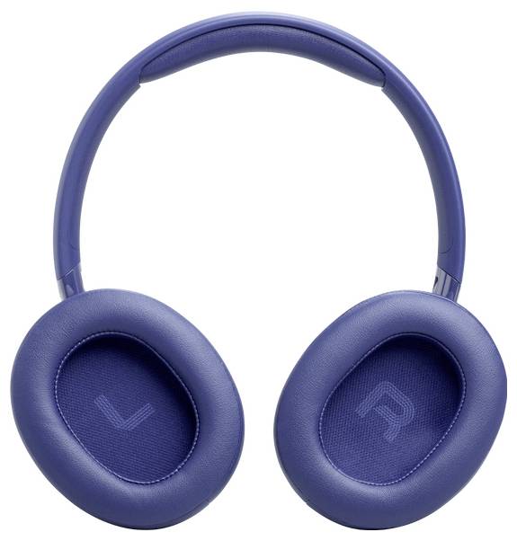 Plave over-ear slušalice sumnjivim jastučićima za uši, označene slovima 'L' i 'R' za lijevi i desni kanal.