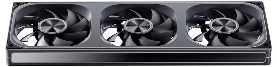 Crna grafička kartica s tri ventilatora za hlađenje u elegantnom dizajnu, namijenjena visokoučinkovitom računanju i gaming svrha.