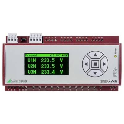 Električni brojač koji pokazuje trenutne napone: U1N 233,5 V, U2N 233,5 V, U3N 233,4 V. Vidljivi su tipke i LED indikatori.