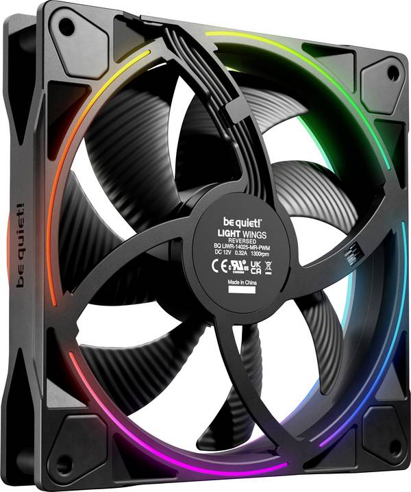 BeQuiet LIGHT WINGS | 140mm PWM Reverse Black ventilator za PC kućište crna