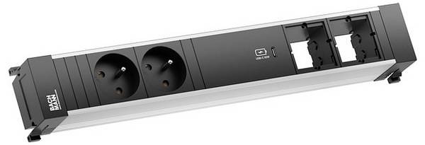 Bachmann 916532 ugradbena letva s utičnicama  aluminij boja  1 St.